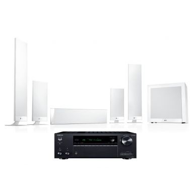 Домашний кинотеатр 5.1 KEF T301/T101 WHITE + AV-ресивер Onkyo TX-NR696 B M3