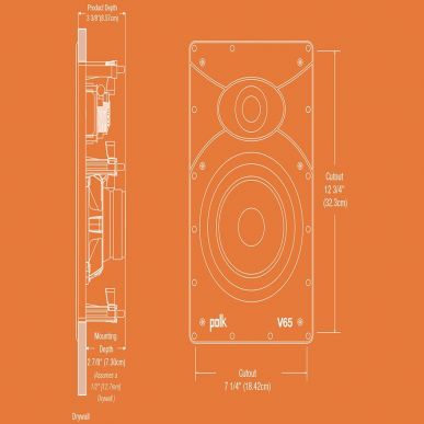 Встраиваемая акустика в стену Polk Audio V65