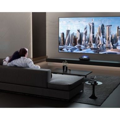 Лазерный УКФ проектор Hisense PL2SE с экраном Kauber Frame CLR 118"