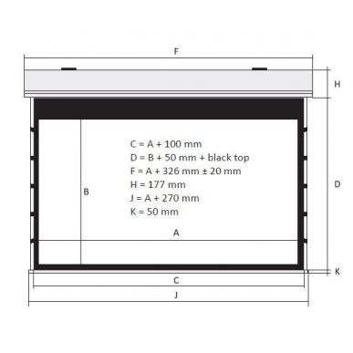 Экран Kauber Blue Label XL Tensioned BT Cinema 154" 16:9 191x340 дроп. 40см., Clear Vision