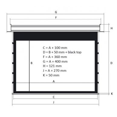 Экран Kauber InCeiling Tensioned BT Cinema 131" 16:9 163x290 см. дроп.50см. MPERFW
