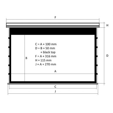 Экран Kauber Red Label Tensioned BT Cinema 113" 16:9 141x250 дроп 50 см. Microperf MW