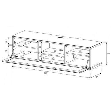 Тумба для ТВ Sonorous ST 160F WHT MOL BS