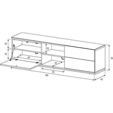 Тумба для ТВ Sonorous LB 1181 GBLK GBLK