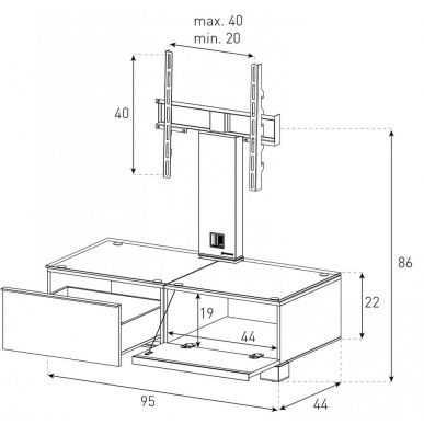 Стойка для ТВ Sonorous MD 8095 C INX GRP