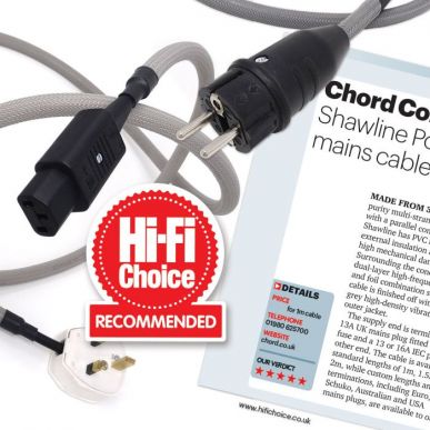 Силовой аудио кабель Chord Company Shawline Power Chord Euro 1m
