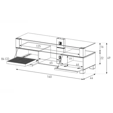 Тумба для ТВ Sonorous MD 9140 C INX MOL